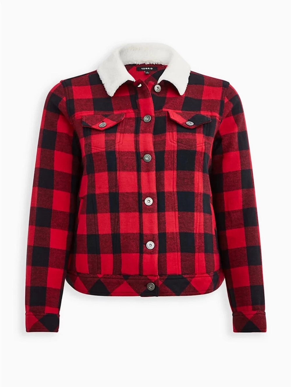 Torrid Buffalo plaid trucker jacket size 3